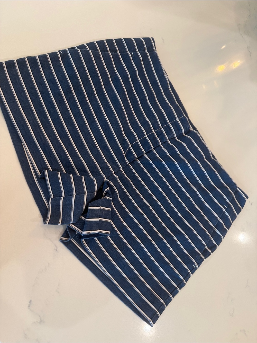 LOFT Blue & White Striped Shorts | Size 6 | Tie Waist | Nautical Style